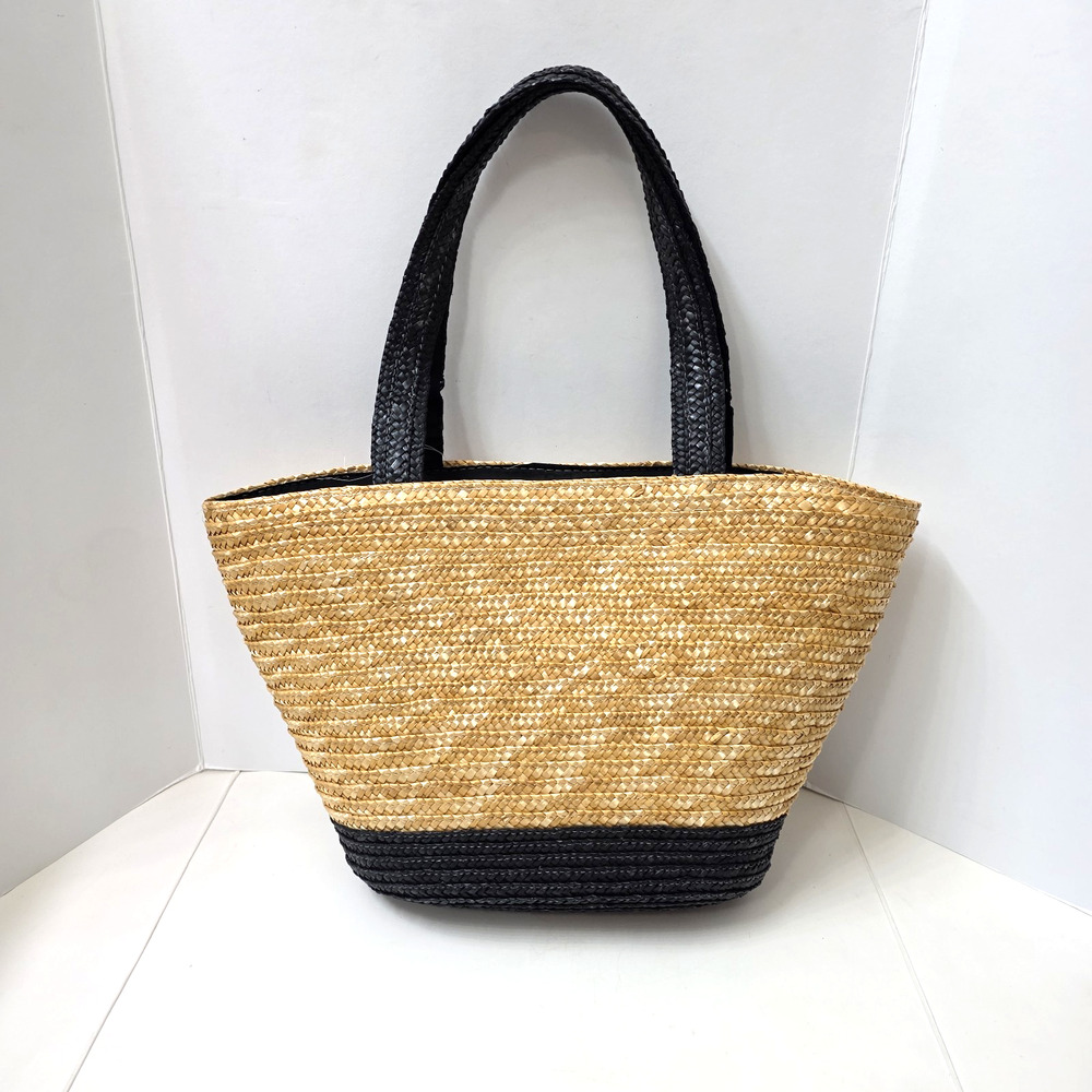 Large Straw Tote Bag, Woven Beach Nautical Shoulder Bag NWT Lightweight - Picture 2 of 7